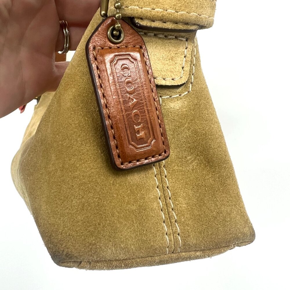 Vintage Y2K Coach Hamptons Suede Mini Bag in Tan 7470 - Picture 2 of 8